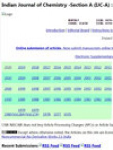 Indian Journal Of Chemistry Section A-inorganic Bio-inorganic Physical Theoretic期刊