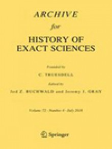 Archive For History Of Exact Sciences期刊