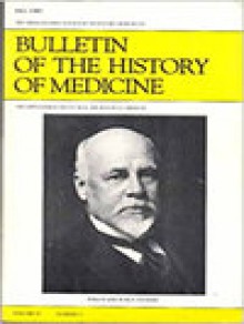 Bulletin Of The History Of Medicine期刊