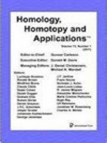 Homology Homotopy And Applications期刊