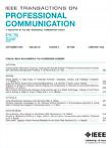 Ieee Transactions On Professional Communication期刊