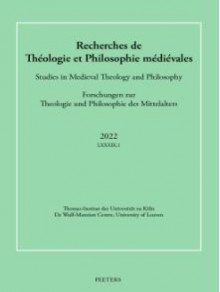 Recherches De Theologie Et Philosophie Medievales期刊