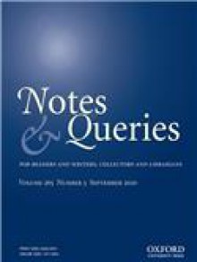 Notes And Queries期刊