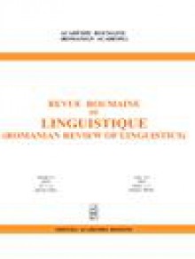 Revue Roumaine De Linguistique-romanian Review Of Linguistics期刊