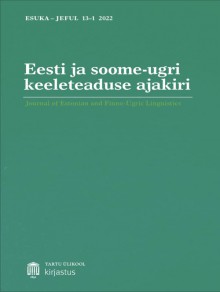 Eesti Ja Soome-ugri Keeleteaduse Ajakiri-journal Of Estonian And Finno-ugric Lin